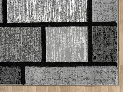 Ultra Soft Area Rug Hand Carved - Modern Abstract Design for Indoor Living Room & Bedroom - Stain Resistant, Easy to Clean - (2'7''x7, Grey)