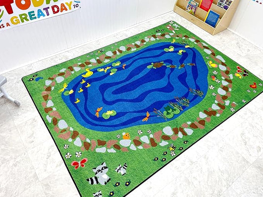 Nature All Around Us Daycare Rug, 6' x 8'6" Rectangle Children's Fun Area Nursery Rugs | Kids Rug for Playroom | Educational Area Rug for Kids Bedroom Living Room Classroom