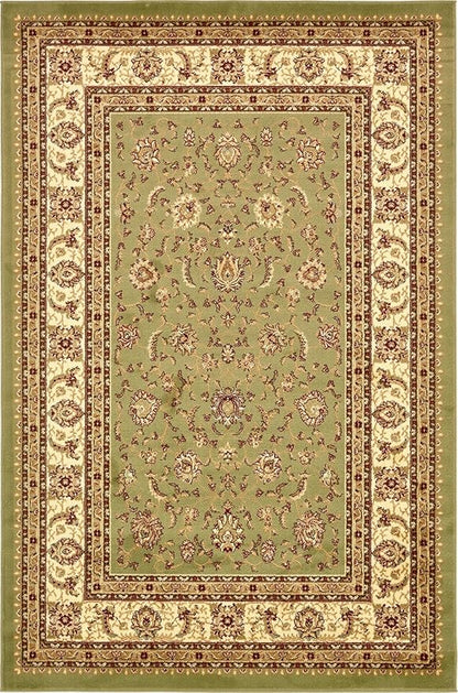 Rugs.com Aditi Collection Rug – 6' x 9' Green Low Rug Perfect for Living Rooms, Large Dining Rooms, Open Floorplans