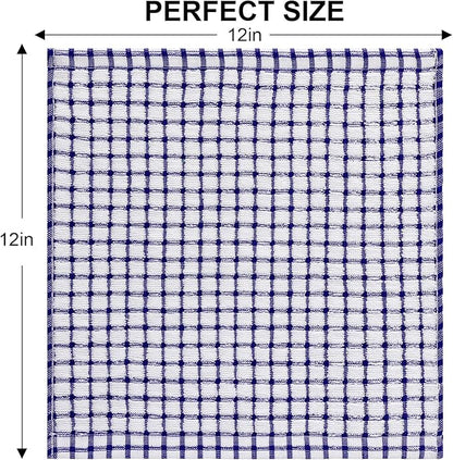 Kitinjoy Cotton 12 Pack Terry Kitchen Dish Cloths, 12 x 12 Inches Super Soft and Absorbent Dish Rags, Quick Drying Dish Towels for Washing Dishes, Mixed Color