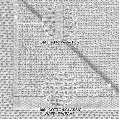 Homaxy 100% Cotton Kitchen Towels and Dishcloths Set, 12 x 12 Inches and 13 x 28 Inches, Set of 8 Bulk Kitchen Towels Set, Ultra Soft Absorbent Dish Cloths for Washing Dishes, Light Gray