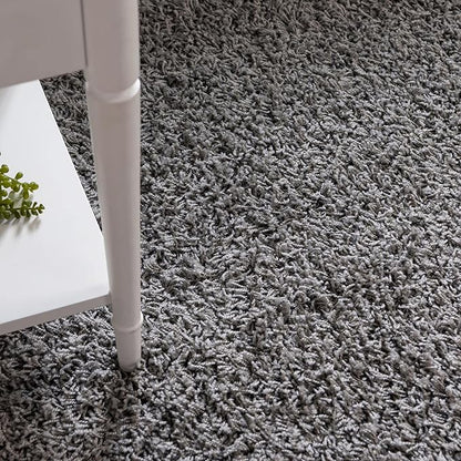 Unique Loom Solid Shag Collection Area Rug (4' Octagon, Cloud Gray)