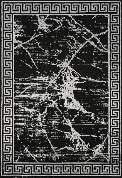 GLORY RUGS Area Rugs Marble 8x10 Black Gray Carpet Modern Abstract Rug Living Room Dining Bedroom Rug