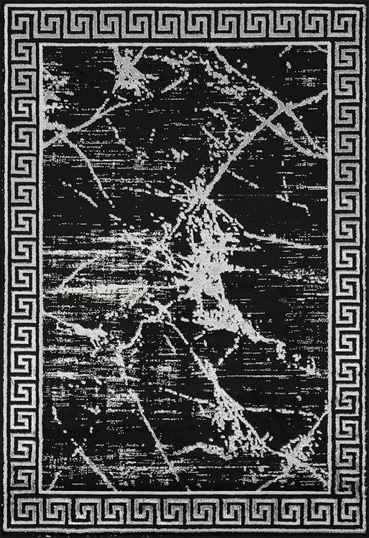 GLORY RUGS Area Rugs Marble 8x10 Black Gray Carpet Modern Abstract Rug Living Room Dining Bedroom Rug