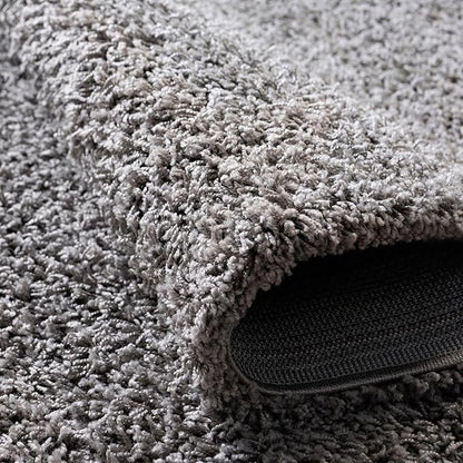 Unique Loom Solid Shag Collection Area Rug (3' 3" x 5' 3" Oval, Cloud Gray)