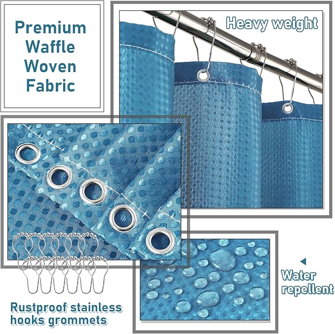 Bathroom Set - 28PC Gorgeous Teal Bathroom Set with Shower Curtain, Bathroom Accessory Set, Bathroom Sets with Shower Caddy