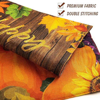 Solar Garden Flag with Lights - Happy Fall Y'all 12 x 18 Double Sided 5 Modes Led Pumpkin Yard Sign for Farmhouse Patio Lawn Harvest Thanksgiving