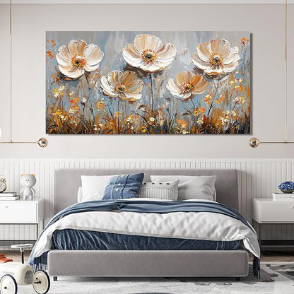 Canvas Wall Art Decor Art Work for Wall Decor Large Vintage Gold Wall Art Prints Wall Art Pictures for Living Room Nature Flower Wall Art Oversized Artwork for Walls Bedroom Office Decor 29" X 58"