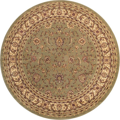 Rugs.com Aditi Collection Rug – 6' Round Green Low Rug Perfect for Kitchens, Dining Rooms