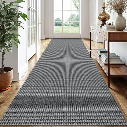 EARTHALL Runner Rug 3x14 Ft Washable Runners for Hallways Extra Long Woven Non Slip Entryway Runner Braided Kitchen Runner Indoor Outdoor Carpet Runners for Stair, Hall, Foyers, Dark Gray