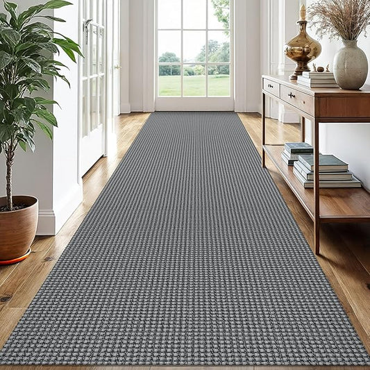 EARTHALL Runner Rug 3x14 Ft Washable Runners for Hallways Extra Long Woven Non Slip Entryway Runner Braided Kitchen Runner Indoor Outdoor Carpet Runners for Stair, Hall, Foyers, Dark Gray