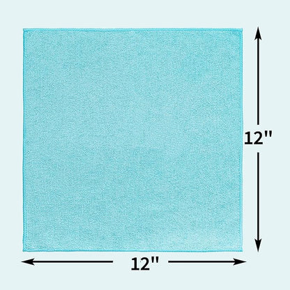 HOMERHYME Microfiber Cleaning Cloth, 20 Pack Cleaning Rags, 12" x 12" Lint Free Shop Towels, Washable Reusable Microfiber Towels for Cars Kitchen Automotive House Office