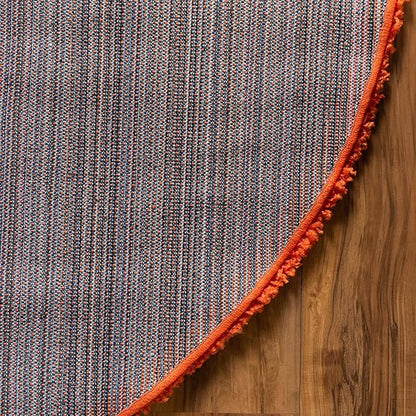 Unique Loom Solid Shag Collection Area Rug (5' 3" Round, Tiger Orange)