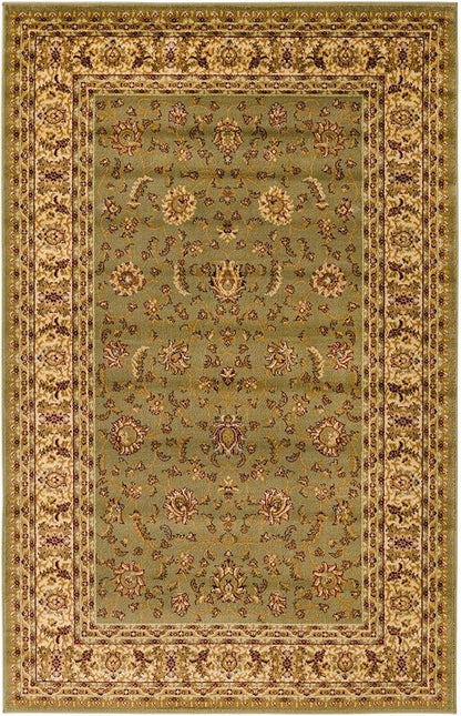 Rugs.com Aditi Collection Rug – 5' x 8' Green Low Rug Perfect for Living Rooms, Large Dining Rooms, Open Floorplans