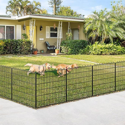 Decorative Garden Fence 5 Panels 11.8ft (L)×32in (H) Animal Barrier for Yard, Patio, Garden Borders, No-Dig Outdoor Fencing with Rustproof Metal Panels, Temporary Ground Stakes for Dogs, Rabbit