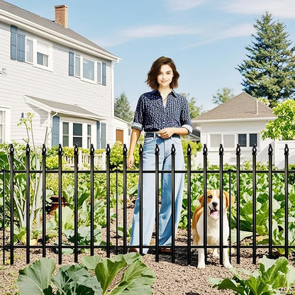 ARIFARO Decorative Metal Garden Fence 28" high x 22" Wide 5 Pack, Animal Barrier for Dog Pet,Border Garden Fencing for Outdoor Patio Lawn Yard Flower Bed