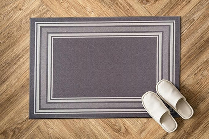 Modern Bordered Non Slip Indoor Runner Rugs for Living Room 2x3 Area Rugs for Kitchen, Rug for Bedroom, and Hallway, Stain Resistant Easy Cleaning Non Shedding Gray 2 x 3