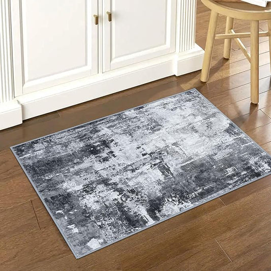 KOZYFLY 2x3 Rug Non-Slip Small Area Rug Abstract Machine Washable Indoor Front Door Mat Modern Rug for Entryway, Throw Rug with Low Pile Small Carpet for Bedroom, Living Room, Bathroom