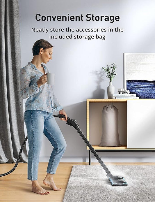 Handheld Steam Cleaner Floor, 293°F 58 PSI Powerful Multipurpose Steam Mop for Home Use, 50Oz Capacity, Heavy Duty Steamer for Carpets, Handheld Steamers, Floors, Cars, Tiles, Crack Cleaning, Titanium
