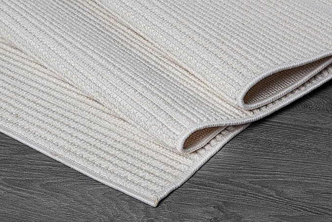 Beverly Rug Micro Loop Large Area Rug White 10x14 Modern Luxury Trellis Geometric Durable Indoor Area Rugs for Living Dining Room Office Stain Resistant Non Shedding Casual Indoor Carpet White 10x14