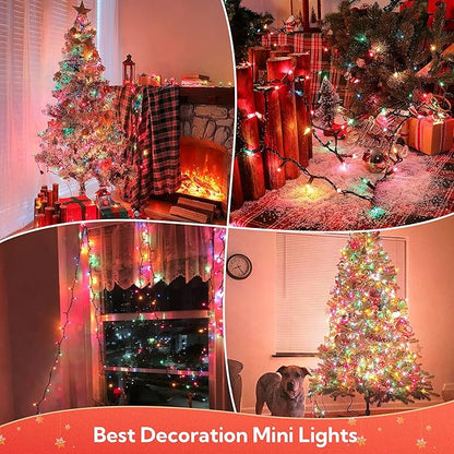 Clear Christmas Lights Green Wire 100 Count 23Feet Incandescent Bulb Mini String Lights for Indoor Christmas Tree Garland Birthday Holiday Party Wedding,Halloween Decor, Multi Color