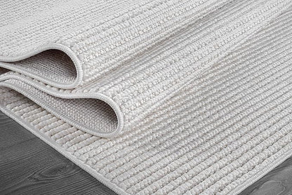 Beverly Rug Micro Loop Area Rug White 5x7 Modern Luxury Soft Trellis Geometric Durable Indoor Area Rugs for Living Dining Room Office Stain Resistant Non Shedding Casual Indoor Carpet White 5 x 7