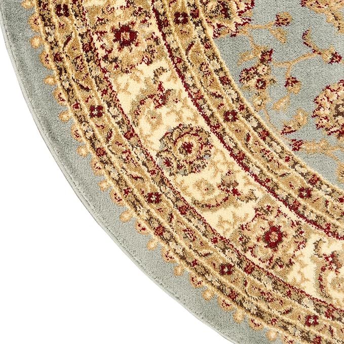Rugs.com Aditi Collection Rug – 6' Round Light Blue Low Rug Perfect for Kitchens, Dining Rooms