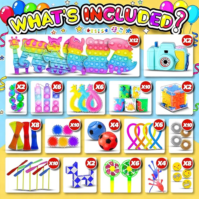 BicMan 2000pcs Party Favors Goodie Bags for Kids, Fidget Toys Pack, Stocking Pinata Stuffers, Birthday Gifts, Classroom Prize, Treasure Box, Carnival Prizes, Easter Eggs Fillers