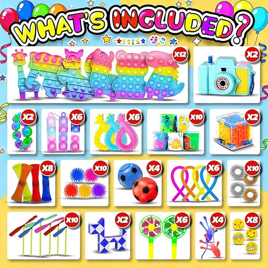 BicMan 2000pcs Party Favors Goodie Bags for Kids, Fidget Toys Pack, Stocking Pinata Stuffers, Birthday Gifts, Classroom Prize, Treasure Box, Carnival Prizes, Easter Eggs Fillers