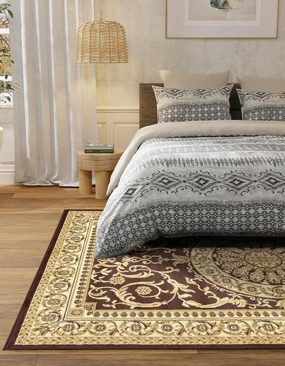 Rugs.com Chateau Collection Rug – 10x16 Brown Medium-Pile Rug Perfect for Living Rooms, Large Dining Rooms, Open Floorplans