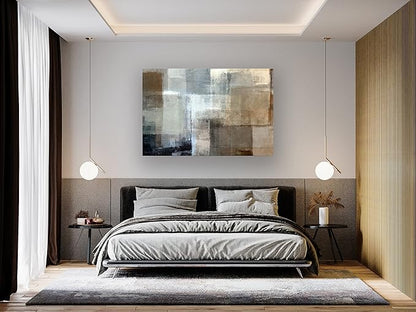 Baisuart A61269 Canvas Prints Abstract Wall Art Print Paintings Grey and Brown Stretched Canvas Wooden Framed for living Room Bedroom and Office Home Decor Artwork XLarge 24x36inch
