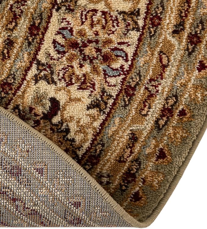 Rugs.com Aditi Collection Rug – 5x8 Oval Green Medium-Pile Rug Perfect for Living Rooms, Large Dining Rooms, Open Floorplans