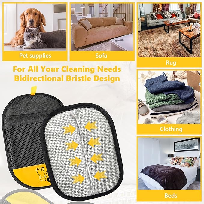 Pet Hair Removal Glove – Electrostatic Grooming Mitt for Dogs & Cats, Gentle Deshedding & Fur Removal Tool for Pets, Furniture, Car Seats, Clothing & Sofas, Reusable & Easy to Clean