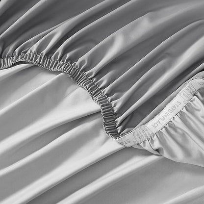 Linen Closet Luxury Cotton 1200 Thread Count Hotel Luxury 4-Piece Sheet Set, Full, Soft Silver