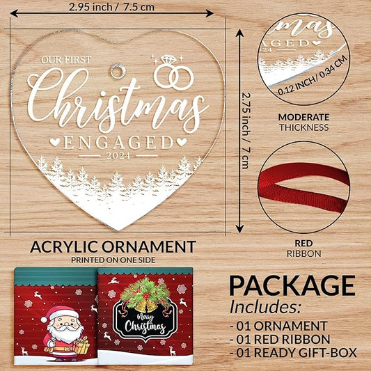 Our First Christmas in Our New Apartment 2025 Xmas Ceramic Ornament - Apartment Decor House Warming Gifts 1st Apartment Christmas Ornament (Engaged Ornament 3)