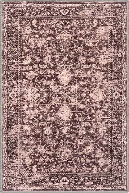 KILOCOCO Small Area Rug 2x3 Entryway Rugs Printed Vintage Red Floral Washable Rug Non-Slip Kitchen Rug Indoor Door Mat, Accent Throw Rugs for Laundry Room Bedside Entrance Holiday Decor