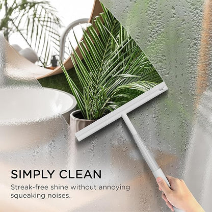 Telescopic Shower Squeegee - with Suction Hook & up to 100 cm I Shower Squeegee for Glass Doors Cleaner squiggy for Tile and Walls Bathroom Squeeze for Door Long Handle