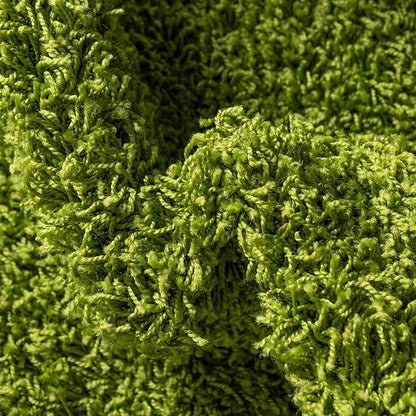 Unique Loom Solid Shag Collection Area Rug (5' 3" Round, Grass Green)