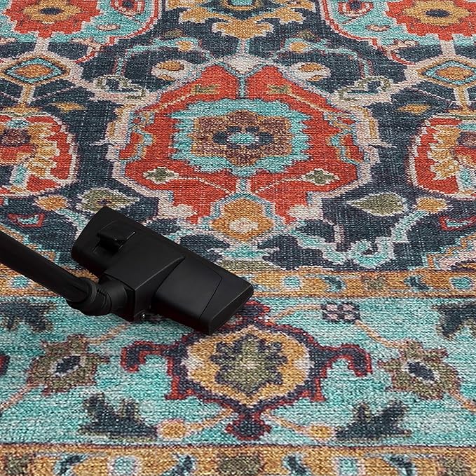 Keen Home Design 5x7 Rug - Machine Washable Area Rug with Non-Slip Backing, Ideal for Living Room, Dining Room, Bedroom - Vintage, Easy Clean, Durable, Low Pile Rug - (5' x 7')