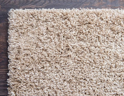 Unique Loom Solid Shag Collection Area Rug (7' 1" x 10' Rectangle, Taupe)