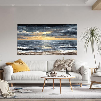 Canvas Wall Art Decor Modern Wall Art Pictures for Living Room Abstract Coastal Wall Art Prints Large Landscape Wall Art Decorations Abstract Canvas Art Wall Decor Bedroom Office Decor 24" X 48"
