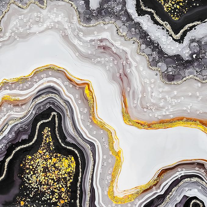 YPGEAME Bedroom Wall Decor, Marble Texture Wall Art, Metallic Gloss Finish, for Bedroom, Living Room, Bathroom, and Office Decor, 28×40 in