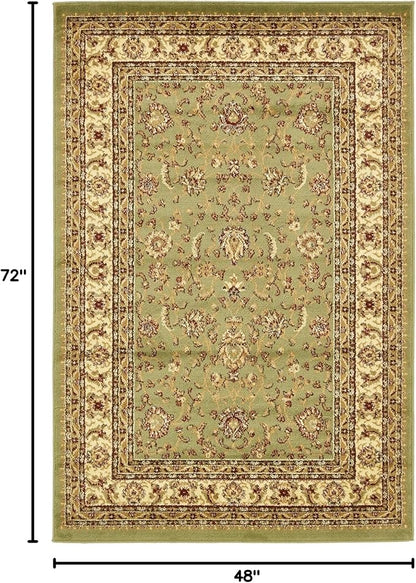 Rugs.com Aditi Collection Rug – 4' x 6' Green Low Rug Perfect for Living Rooms, Large Dining Rooms, Open Floorplans