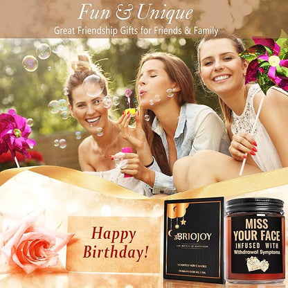 Funny Friend Gifts for Women Men - Miss Your Face Candle - Friendship, Birthday Gift for Her Him - Gifts for Best Friend Bestie Sister Mom - Fun Relaxing Gift - Natural Soy Wax Candle for Home