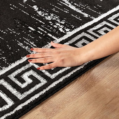 GLORY RUGS Area Rugs Marble 8x10 Black Gray Carpet Modern Abstract Rug Living Room Dining Bedroom Rug