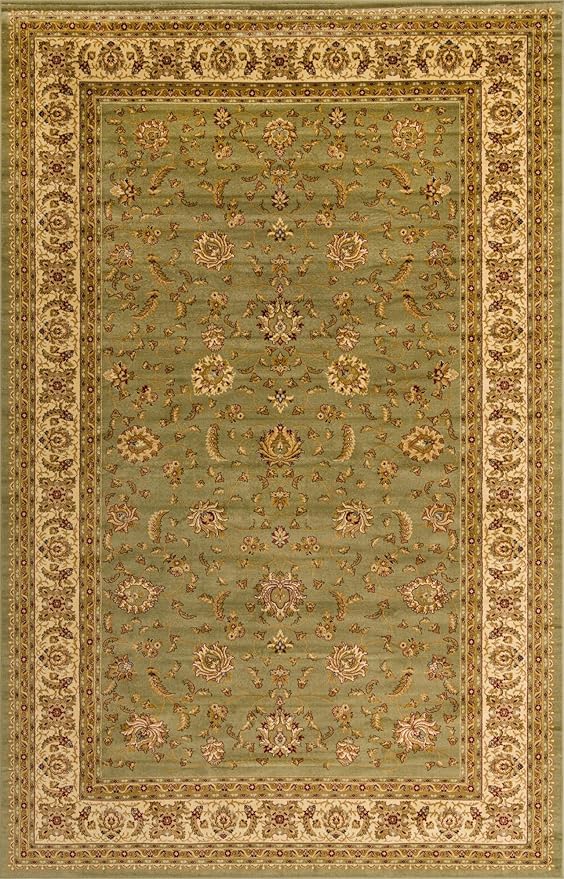 Rugs.com Aditi Collection Rug – 10' 6 x 16' 5 Green Low Rug Perfect for Living Rooms, Large Dining Rooms, Open Floorplans