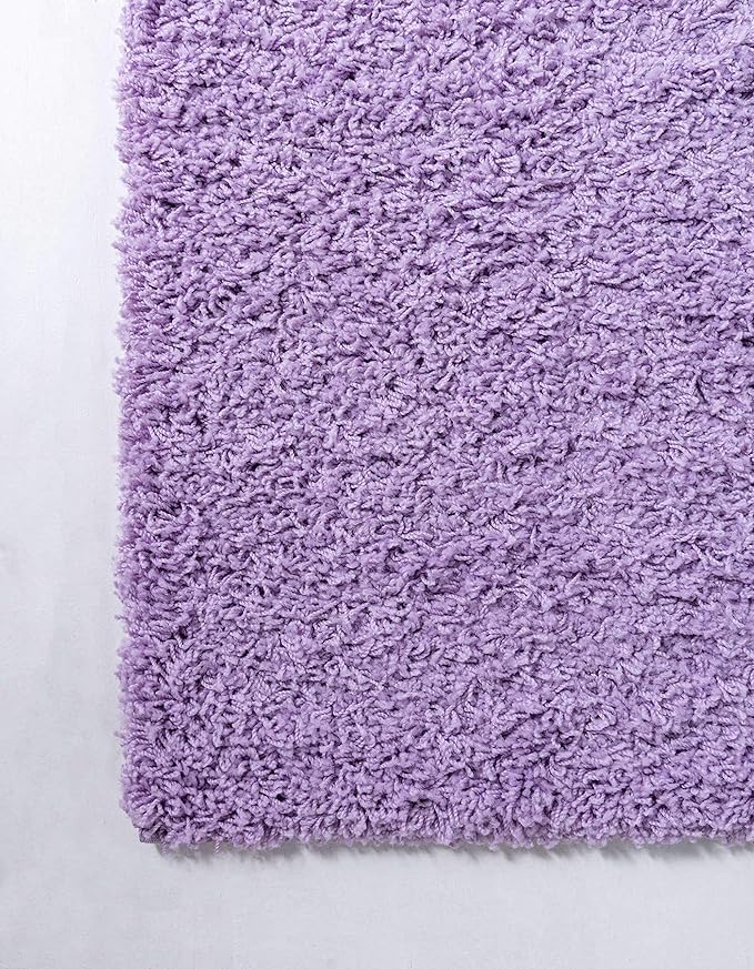 Unique Loom Solid Shag Collection Area Rug (10' x 13' Rectangle, Lilac)