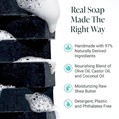 The Bubble Factory Handmade Soap, All Natural Soap for Women & Men, Hand, Bath & Body Natural Bar Soap, Vegan, Palm Oil Free, Made in USA with Shea Butter + Essential Oils, Tea Tree Mint, Single