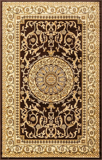 Rugs.com Chateau Collection Rug – 5x8 Brown Medium-Pile Rug Perfect for Bedrooms, Dining Rooms, Living Rooms