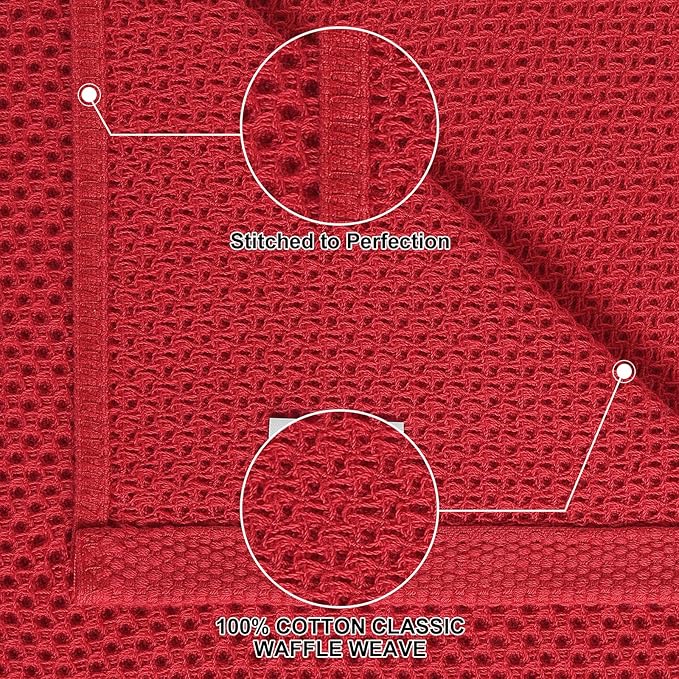 Homaxy 100% Cotton Kitchen Towels and Dishcloths Set, 12 x 12 Inches and 13 x 28 Inches, Set of 16 Bulk Kitchen Towels Set, Ultra Soft Absorbent Dish Cloths for Washing Dishes, Mixed Color